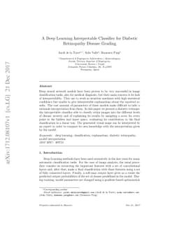 A Deep Learning Interpretable Classifier for Diabetic Retinopathy
  Disease Grading