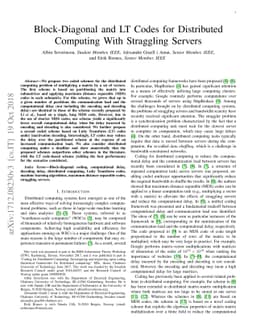 Block-Diagonal and LT Codes for Distributed Computing With Straggling
  Servers