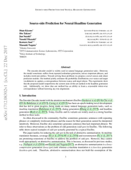 Source-side Prediction for Neural Headline Generation