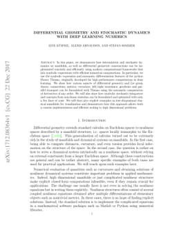 Differential geometry and stochastic dynamics with deep learning
  numerics