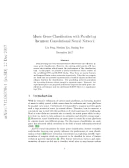Music Genre Classification with Paralleling Recurrent Convolutional
  Neural Network