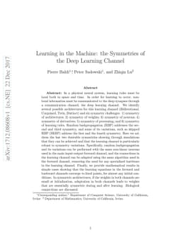 Learning in the Machine: the Symmetries of the Deep Learning Channel