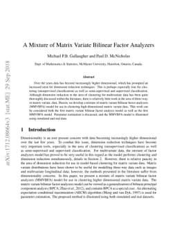 A Mixture of Matrix Variate Bilinear Factor Analyzers