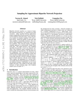 Sampling for Approximate Bipartite Network Projection