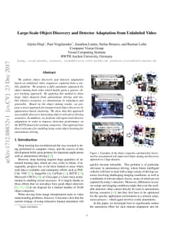 Large-Scale Object Discovery and Detector Adaptation from Unlabeled
  Video