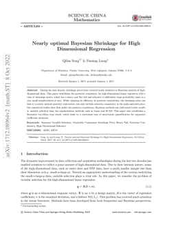 Nearly optimal Bayesian Shrinkage for High Dimensional Regression