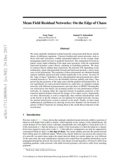 Mean Field Residual Networks: On the Edge of Chaos