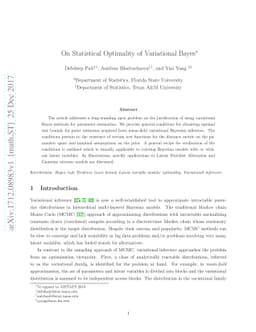On Statistical Optimality of Variational Bayes