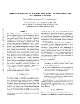 Leveraging Native Language Speech for Accent Identification using Deep
  Siamese Networks
