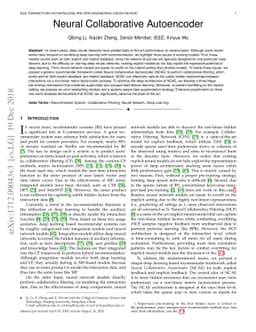 Neural Collaborative Autoencoder