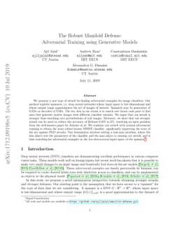 The Robust Manifold Defense: Adversarial Training using Generative
  Models