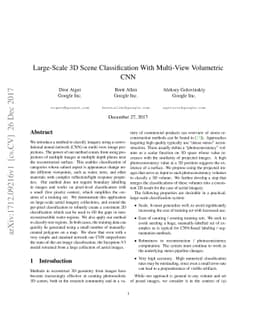 Large-Scale 3D Scene Classification With Multi-View Volumetric CNN