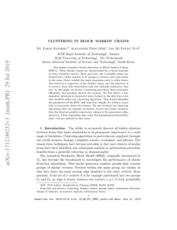 Clustering in Block Markov Chains