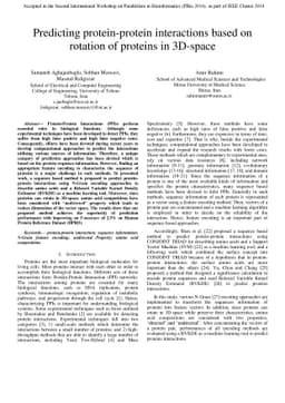 Predicting protein-protein interactions based on rotation of proteins in
  3D-space
