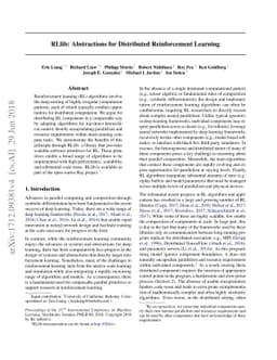RLlib: Abstractions for Distributed Reinforcement Learning
