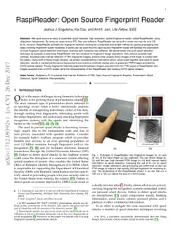 RaspiReader: Open Source Fingerprint Reader