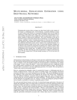 Multi-modal Geolocation Estimation Using Deep Neural Networks