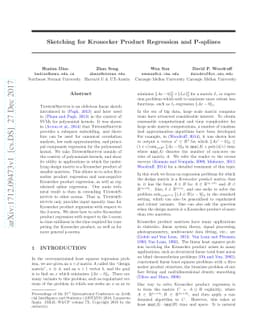 Sketching for Kronecker Product Regression and P-splines