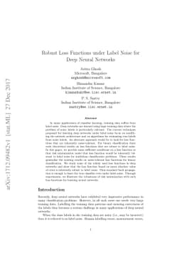 Robust Loss Functions under Label Noise for Deep Neural Networks