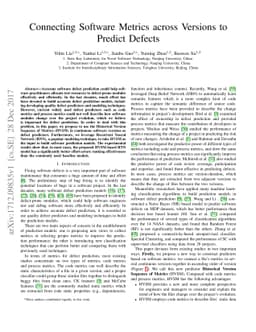 Connecting Software Metrics across Versions to Predict Defects