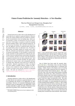 Future Frame Prediction for Anomaly Detection -- A New Baseline