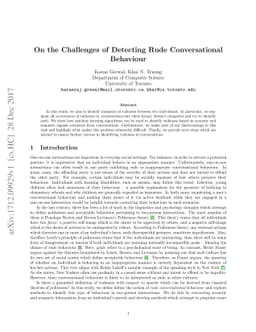 On the Challenges of Detecting Rude Conversational Behaviour