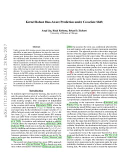 Kernel Robust Bias-Aware Prediction under Covariate Shift