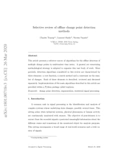 Selective review of offline change point detection methods