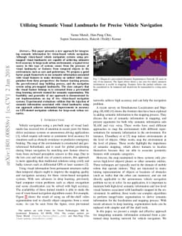 Utilizing Semantic Visual Landmarks for Precise Vehicle Navigation