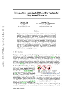 ScreenerNet: Learning Self-Paced Curriculum for Deep Neural Networks