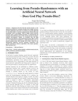 Learning from Pseudo-Randomness With an Artificial Neural Network - Does
  God Play Pseudo-Dice?