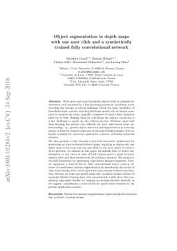 Object segmentation in depth maps with one user click and a
  synthetically trained fully convolutional network