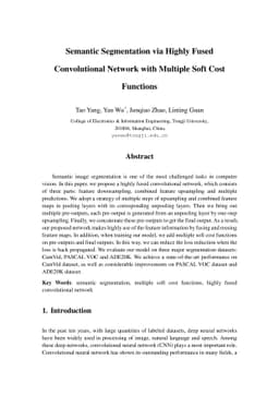 Semantic Segmentation via Highly Fused Convolutional Network with
  Multiple Soft Cost Functions