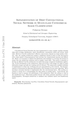 Implementation of Deep Convolutional Neural Network in Multi-class
  Categorical Image Classification