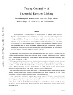 Testing Optimality of Sequential Decision-Making