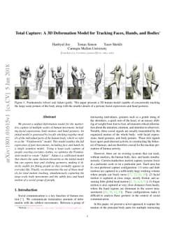 Total Capture: A 3D Deformation Model for Tracking Faces, Hands, and
  Bodies