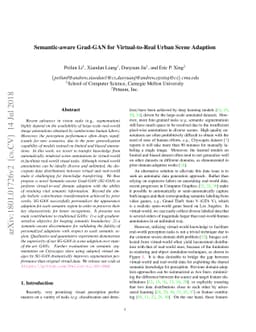 Semantic-aware Grad-GAN for Virtual-to-Real Urban Scene Adaption