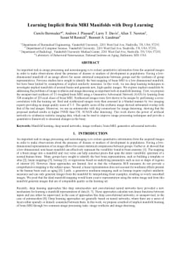 Learning Implicit Brain MRI Manifolds with Deep Learning