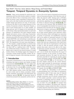 Tempest: Temporal Dynamics in Anonymity Systems