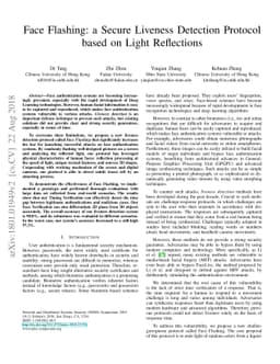Face Flashing: a Secure Liveness Detection Protocol based on Light
  Reflections