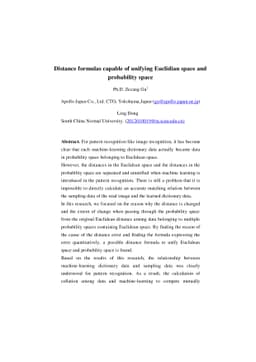 Distance formulas capable of unifying Euclidian space and probability
  space