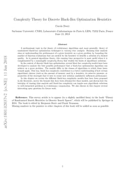 Complexity Theory for Discrete Black-Box Optimization Heuristics