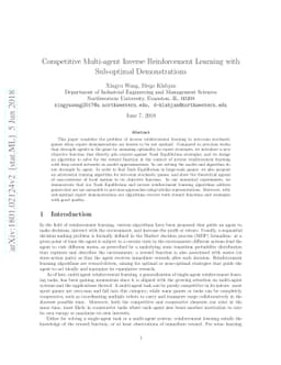 Competitive Multi-agent Inverse Reinforcement Learning with Sub-optimal
  Demonstrations
