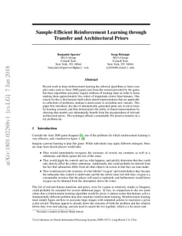 Sample-Efficient Reinforcement Learning through Transfer and
  Architectural Priors