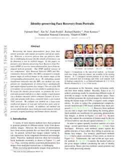 Identity-preserving Face Recovery from Portraits