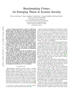 Benchmarking Crimes: An Emerging Threat in Systems Security