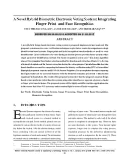 A Novel Hybrid Biometric Electronic Voting System: Integrating Finger
  Print and Face Recognition