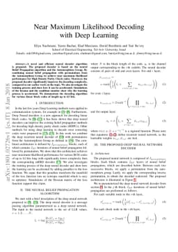 Near Maximum Likelihood Decoding with Deep Learning