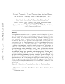 Robust Propensity Score Computation Method based on Machine Learning
  with Label-corrupted Data