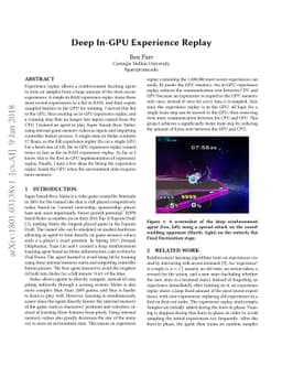 Deep In-GPU Experience Replay